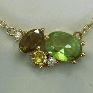 Nordstrom 5-cubic zirconia stone 16" + 2" extender necklace New in Box